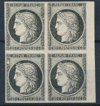[2707] France Ceres Rare Reprint In Block Of 4 Very Fine No Gum