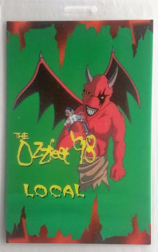 Ozzfest - 1998 Tour - Laminated Backstage Pass - Megadeth - Tool - Local