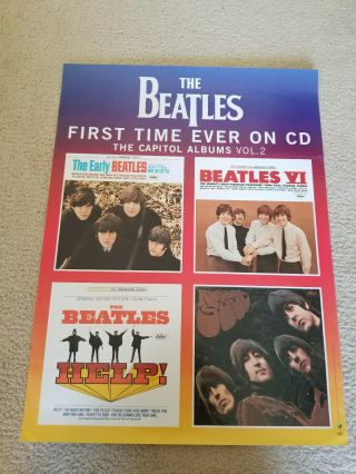 The Beatles Poster First Time Ever On Cd Store Promo Poster 24 " X 18 " - R1216