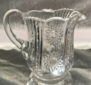 Vintage Crystal Creamer Around 3 " Tall - No Chips - Quick