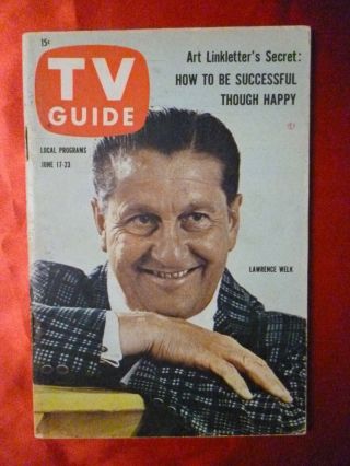 Cleveland June 17 - 23 Tv Guide 1961 Welk Dan Blocker Michael Landon Dennis Weaver