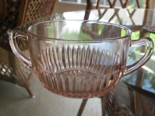 Old Colony Lace Edge Pink Depression Glass Creamer and Sugar 3