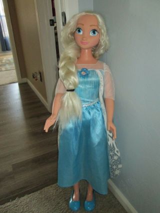 Disney Princess My Size Elsa 38 " Life Size Frozen Doll 3 Feet Tall With Shoes.