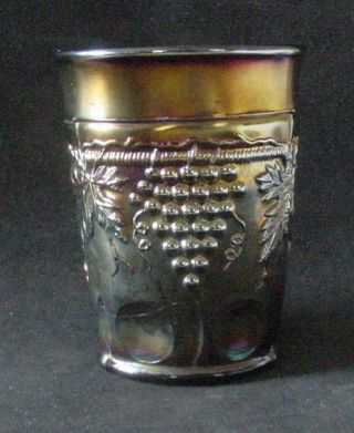 Vintage Northwood Carnival Glass Tumbler - Grape & Cable - Amethyst?
