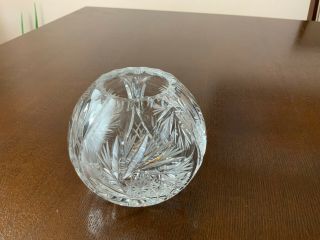 Clear Cut Heavy Crystal Glass Vase Orb Round 4 " X 4 "