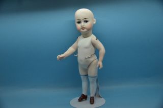Old German Porcelain Bisque Cute Doll With Glass Eyes Rar Legs 7inch