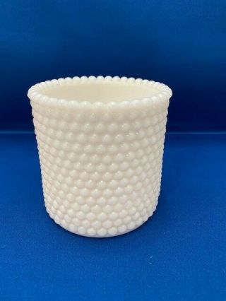 Hobnail,  Milk Glass Vase/votive Candle Holder,  3.  5 " Tall,  3.  75 " Wide