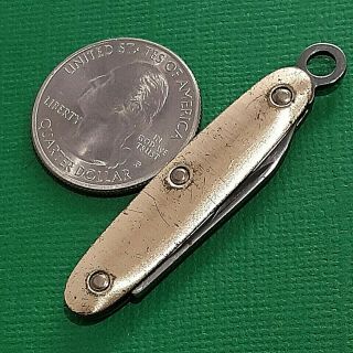 Mini Knife Made In Usa By Colonial Watch Fob Keychain Antique Vintage Folding