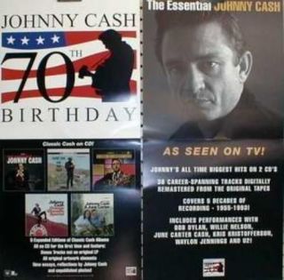 Johnny Cash 2002 70th Birthday Columbia Records 2 Side Promo Poster Ol Stock