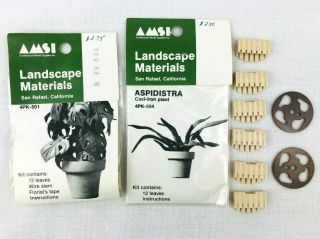 Vintage Amsi Model Doll House Landscape Materials Miniature Potted Plants Fd