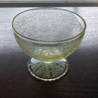 Vintage Hazel Atlas Florentine 1 Yellow Depression Glass Sherbet