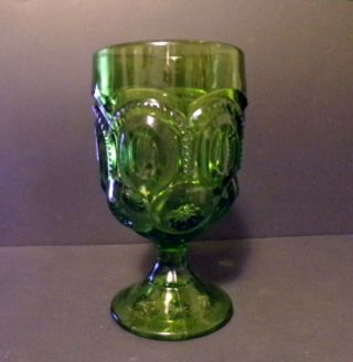 Vintage Green Moon And Star Le Smith 6 " Wine/ Water Goblet