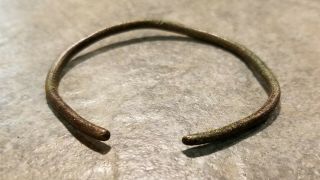 Ancient Roman Bronze Bracelet (2) Intact,  Undecorated 1st - 3rd Century Ad 60mm