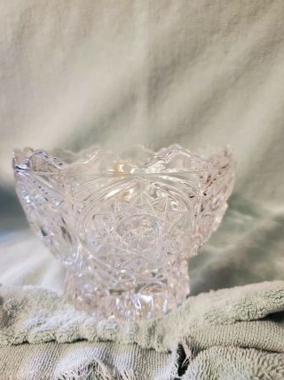 Imperial Fine Lead Crystal Bowl Made In The Usa Vintage With Sticker