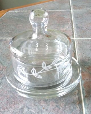 Princess House Heritage Baby Cakes Small Crystal Covered Butter Dish 018