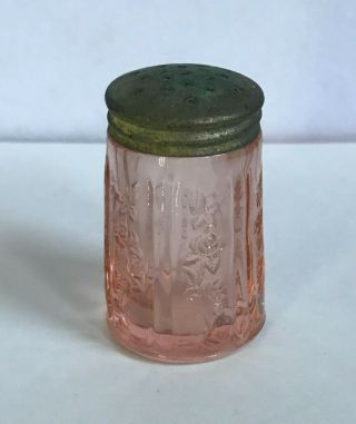 Vintage Pink Sharon/cabbage Rose Depression Glass Salt Or Pepper Shaker