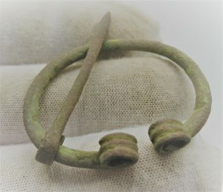 European Finds Ancient Viking Bronze Pennanular Brooch Circa 1000 - 1200ad