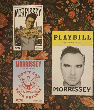 Morrissey On Broadway Playbill Lunt Fontanne Theatre Nyc,  2 Peta Postcards 2019