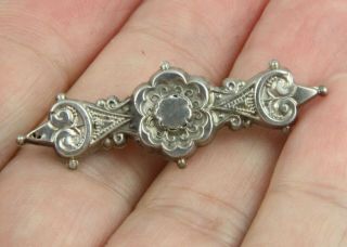 Antique Victorian Chester Hm 1898 Sterling Silver Brooch Pin