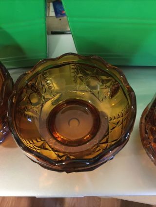 amber carnival glass Candle Holders Set Of 2 2