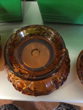 amber carnival glass Candle Holders Set Of 2 3