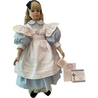 Thelma Resch 28 " Alice In Wonderland Porcelain Doll With Stand 1282 Of 1500