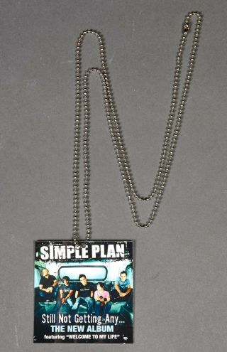 Simple Plan Still Not Getting Any Necklace Record Store Promo Item Rare Alt Rock