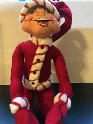 Annalee Dolls 30 " Red Peppermint Twist Elf Christmas Holiday Decor Large Plush
