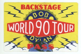 Rare Bob Dylan 1990 World Tour Backstage Pass