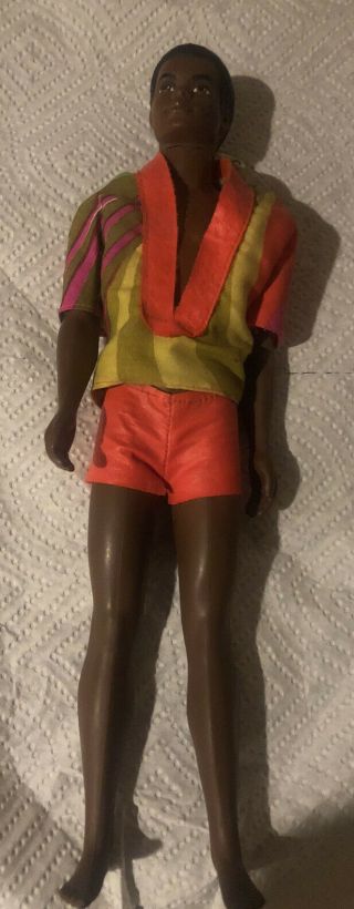 1114 Vintage Talking Brad Black African American Barbie Doll (1969 Mattel) Mute