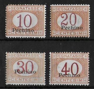 Pechino China Italy 1917 Vlh Segnatasse Complete Set Of 4 Stamps Sass 1 - 4
