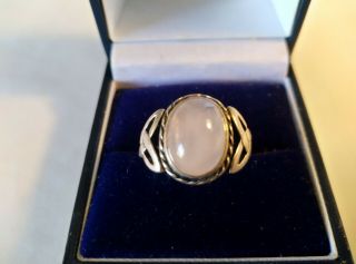 Antique Solid Silver Scottish Moonstone Ring Size M