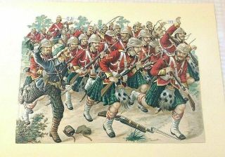 Antique Die Cut Victorian Scrap Sheet Very Large Soldiers Royal Scots