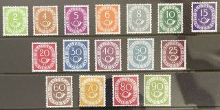 Germany (bund) 1951 - 1952 Posthorn Issues Mlh