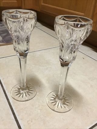 Waterford Marquis Crystal Candle Stick Holders Canterbury Vintage.  No Box.
