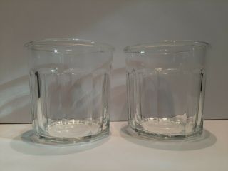 2 Luminarc 500 Glass Tumblers 10 Panel 14 Oz Clear Glass Made In France