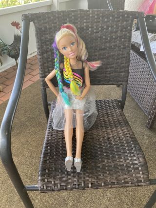 Barbie Tall 27 - 28 Inches.  Just Play.  1) Rainbow Now Hair Fashion 2) Princess 3