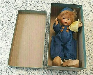 Old Vintage Dutch Boy Vogue Composition Toddles Ginny Doll W Box