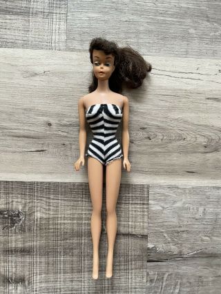 Vintage 1960s Brunette Ponytail Barbie