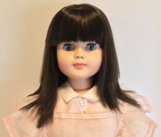 Vintage Eegee Playpal Type Walking Doll 32” Open Close Eyes Brown Hair Gorgeous