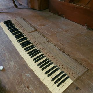 Complete Antique Set Of 88 Upright Piano Keys - 52 Faux Ivory Ivorine - 36 Ebony