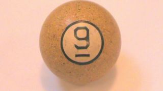Antique 2  Clay Billiard Ball 9,  Yellow With Crackled Finish.