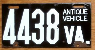 Virginia License Plate Number Tag – Antique Vehicle Porcelain