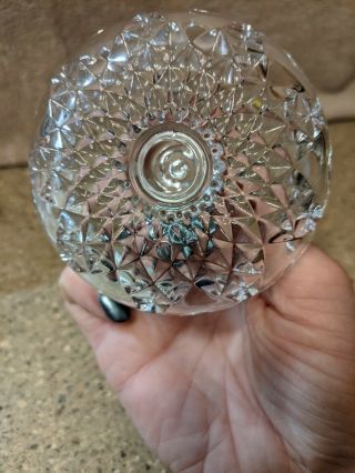 Vintage Crystal Ring Holder Diamond Pattern Clear Glass 3