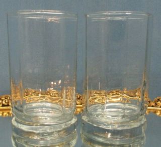 Set Of 2 Anchor Hocking Essex Clear 4 1/8 " Juice Glasses Clear,  Paneled