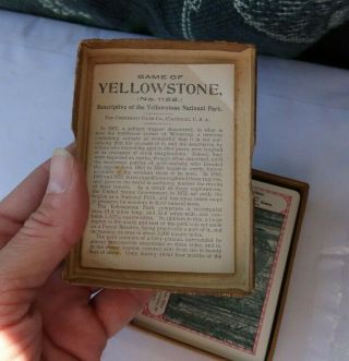 Vintage Antique Card Game Cincinnati Game Co.  1122 Game Of Yellowstone & Box NR 2
