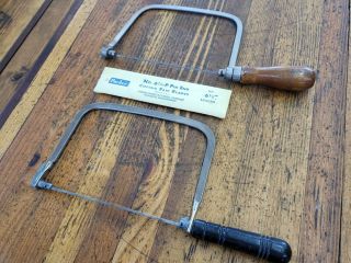 Antique Tools Fine Woodworking Great Neck COPING Saw w/ Parker NOS Blades ☆USA 2