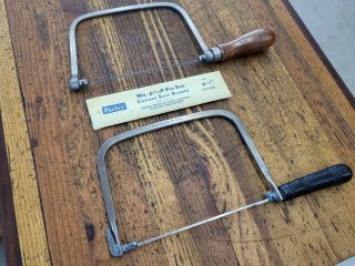 Antique Tools Fine Woodworking Great Neck COPING Saw w/ Parker NOS Blades ☆USA 3