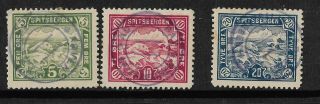 Norway Spitsbergen 1897/1911 3 Polar Bear Stamps 5 - 10 - 20 Ore S&a E9 - 11