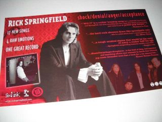 Rick Springfield Shock/denial/anger/acceptance 2004 Promo Advt